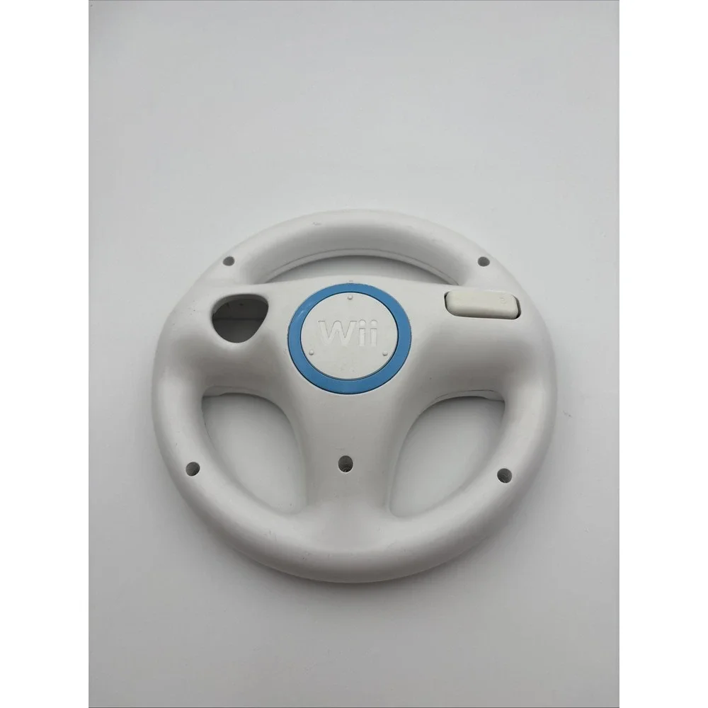 Official Nintendo Wii Wheel Racing Steering Wheel Controller White RVL-024